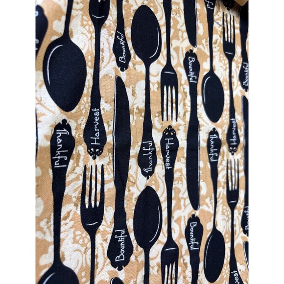 Thankful Harvest Bountiful Utensil Pattern Cotton Fabric 1/2 yard x 42" - Picture 2 of 9